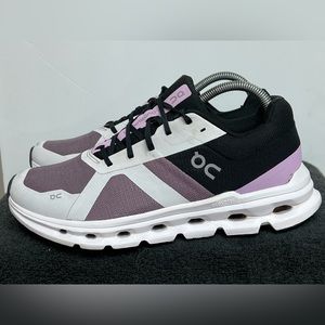 On Cloudrunner Heron Black Purple White Athletic Shoes